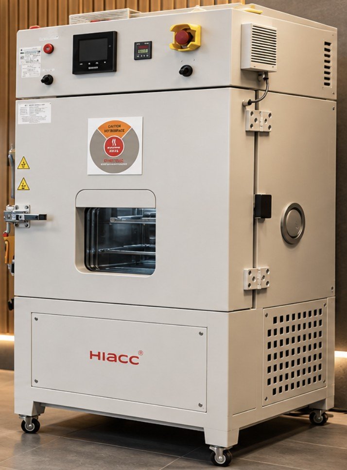Environmental test chamber used to test camera devices in heat, cold and humidity